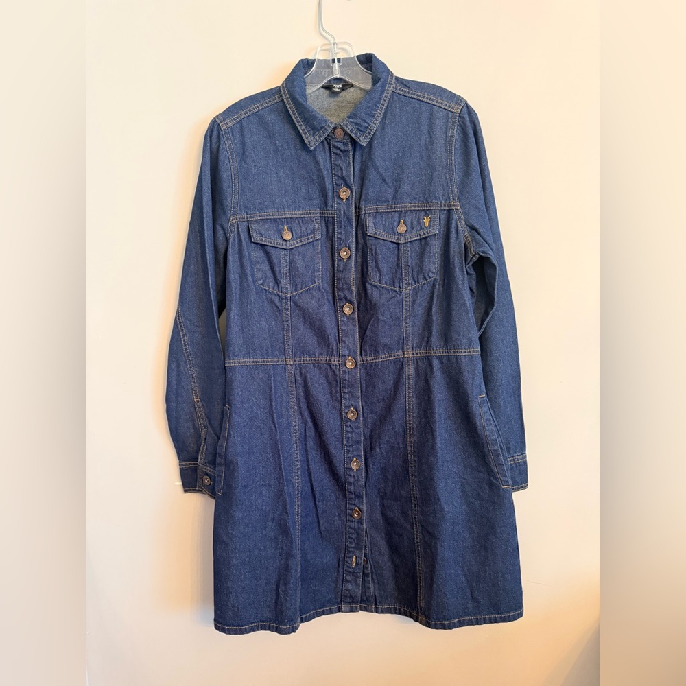 Frye Blue Denim Mini Dress - Picture 2 of 4